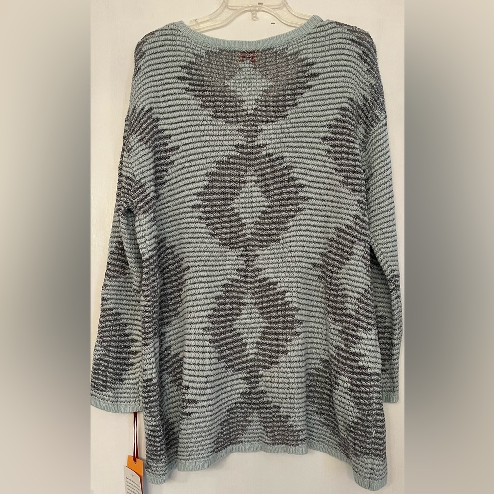 NWT - Ruby Rd. Teal/Gray Light Weight Sweater - Picture 2 of 4